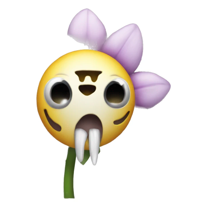 flower with scary theeth but no face sticker