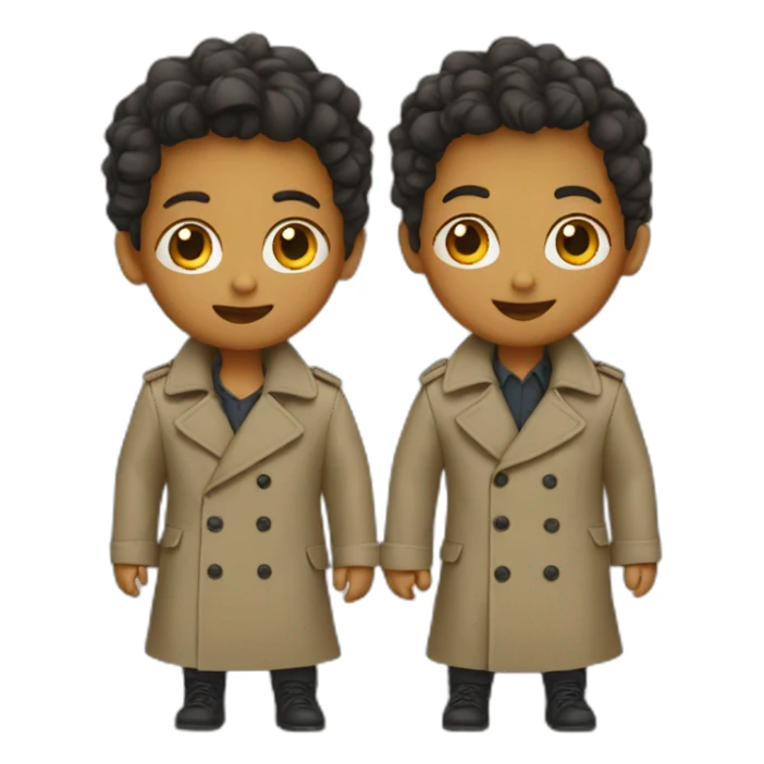 Two kids in one trenchcoat sticker
