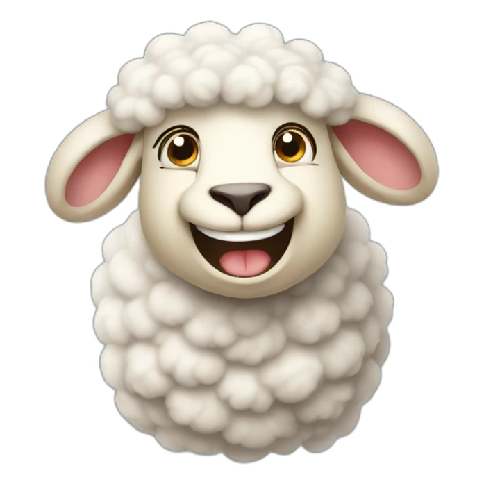 Funny sheep smiles and waves sticker
