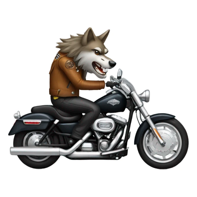 Wolf on Harley Davidson sticker