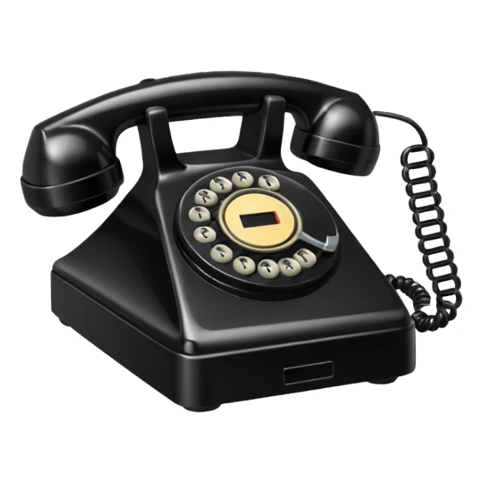 retro black phone sticker