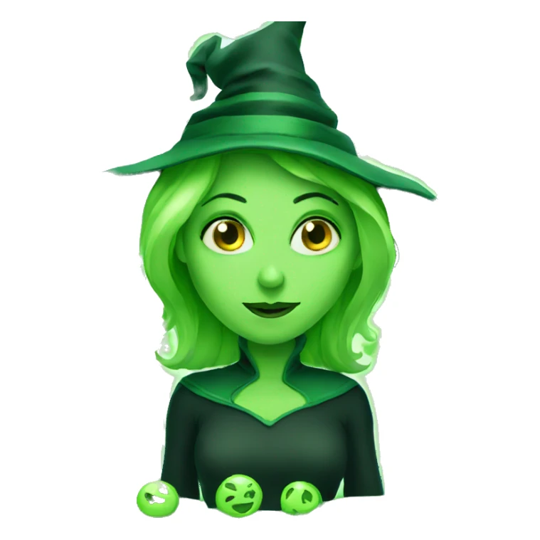 green evil witch sticker