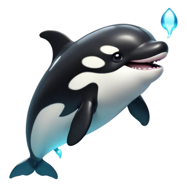Cinematic Comical orca Portrait Emoji, Head tilted dramatically with an exaggeratedly shocked expression, featuring a sleek black-and-white body with wide, comically expressive eyes full of playful disbelief and animated flippers, Simplified yet hilariously expressive features, highly detailed, glowing with a slightly sassy oceanic glow, high shine, dramatic yet playful, stylized with an air of cheeky marine mischief, soft glowing outline, capturing the essence of a meme-worthy orca that looks ready to make waves with its hilariously dramatic antics! sticker