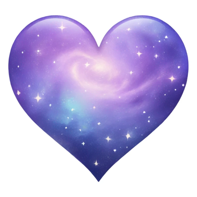 Pastel purple blue galaxy heart  sticker
