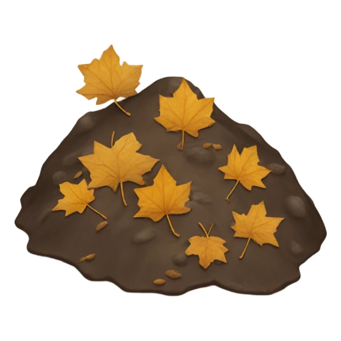 Small wet hill with dead leaves on it  sticker