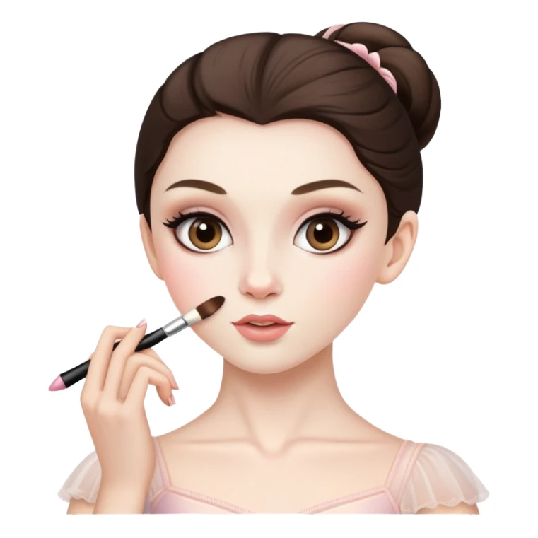 brunette ballerina doing her makeup sticker