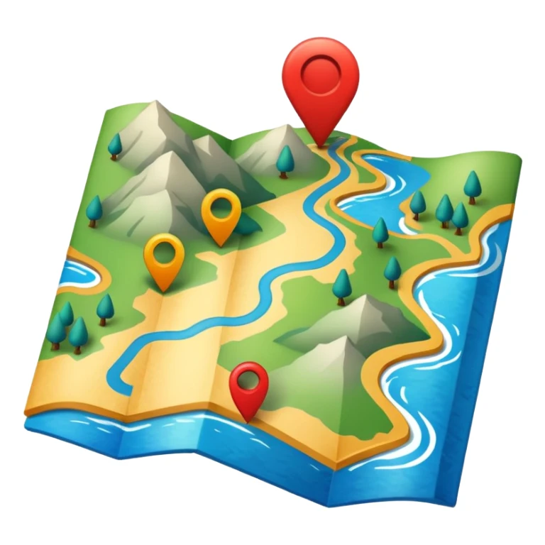 map with a marked route sticker