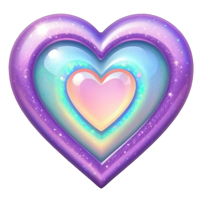 glitter heart with opal sparkles sticker