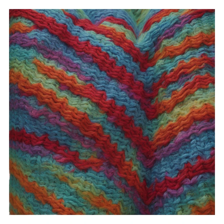 Rainbow knitted heart sticker