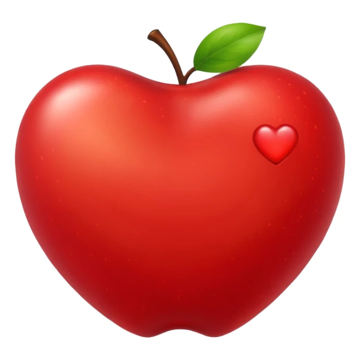 Apple in shape of heart sticker
