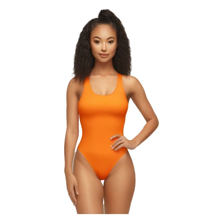 gym bodysuit orange sticker