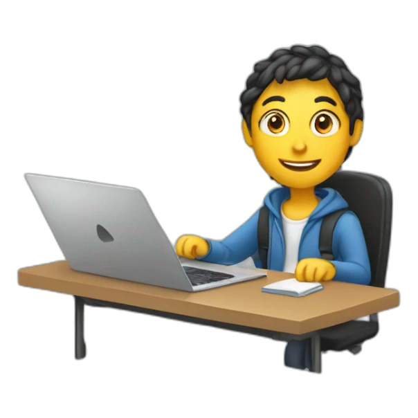 student with laptob sticker