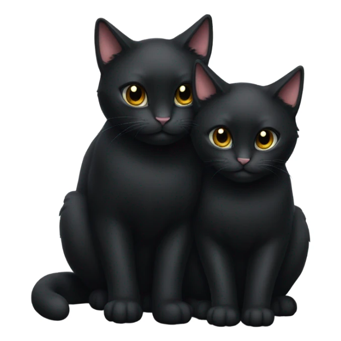two black cats kissing sticker