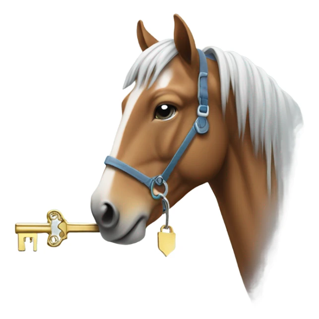 Horse holding key with snow on the tip sticker