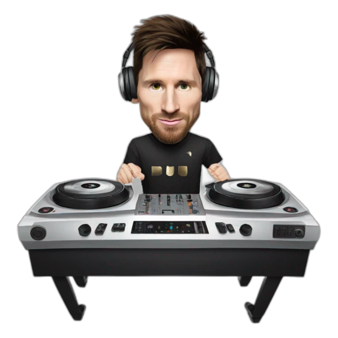lionel messi playing dj sticker