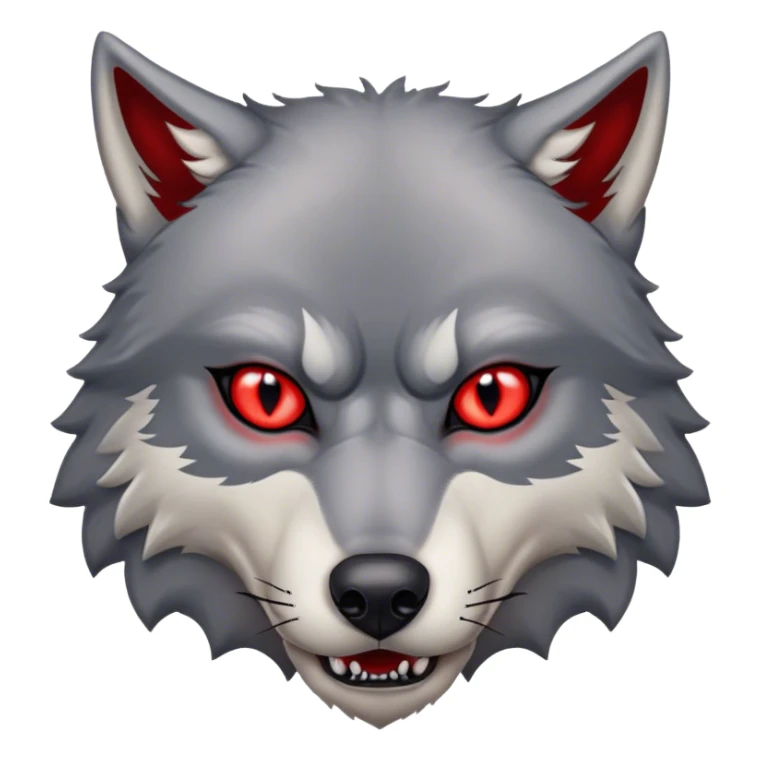 Evil Aggressive Grey Wolf with red eyes sticker