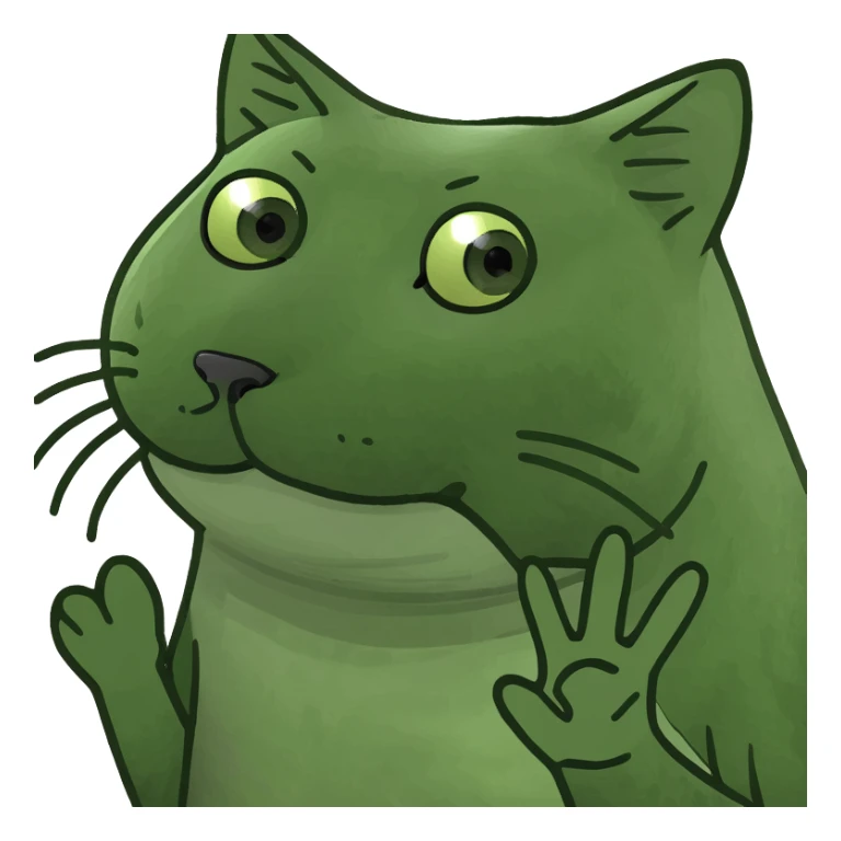  fingers in cat sticker