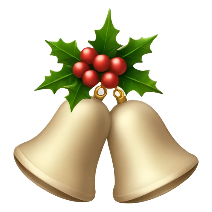 2 light beige Christmas bells sticker