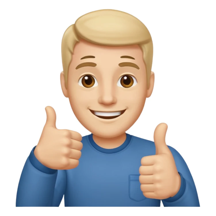 happy man with a thumb up sticker