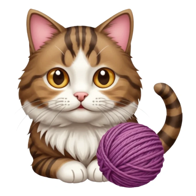 dark brown tabby and white cat playing sticker