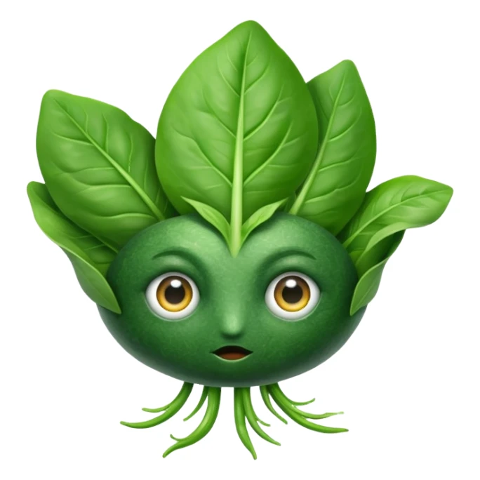 Spinach with eyes without human face sticker