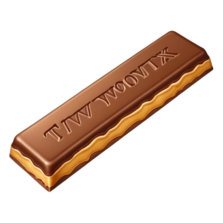 Twix chocolate candy bar with caramel sticker