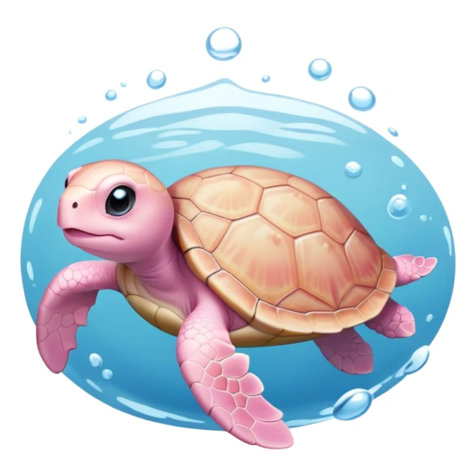 light pink baby turtle swimming sticker