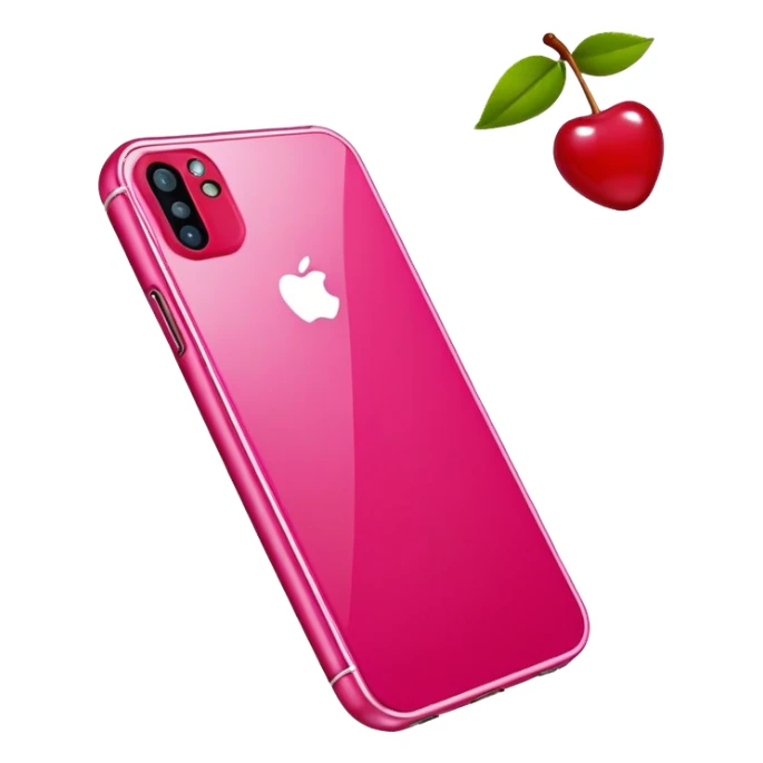 Pink iPhone 16 with cherries phone case  sticker