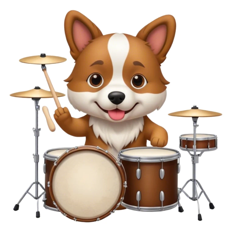 Dog playing drums sticker