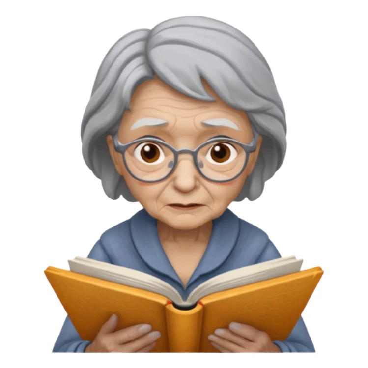 old woman read book sticker