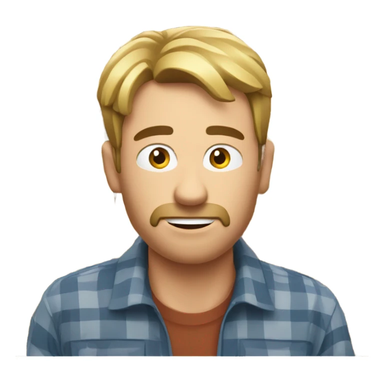 White man chewing on hay sticker