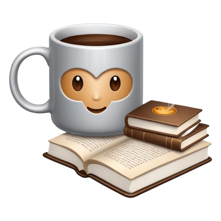 Coffee and a Book silver sticker