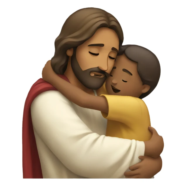 Jesus hugging a child sticker