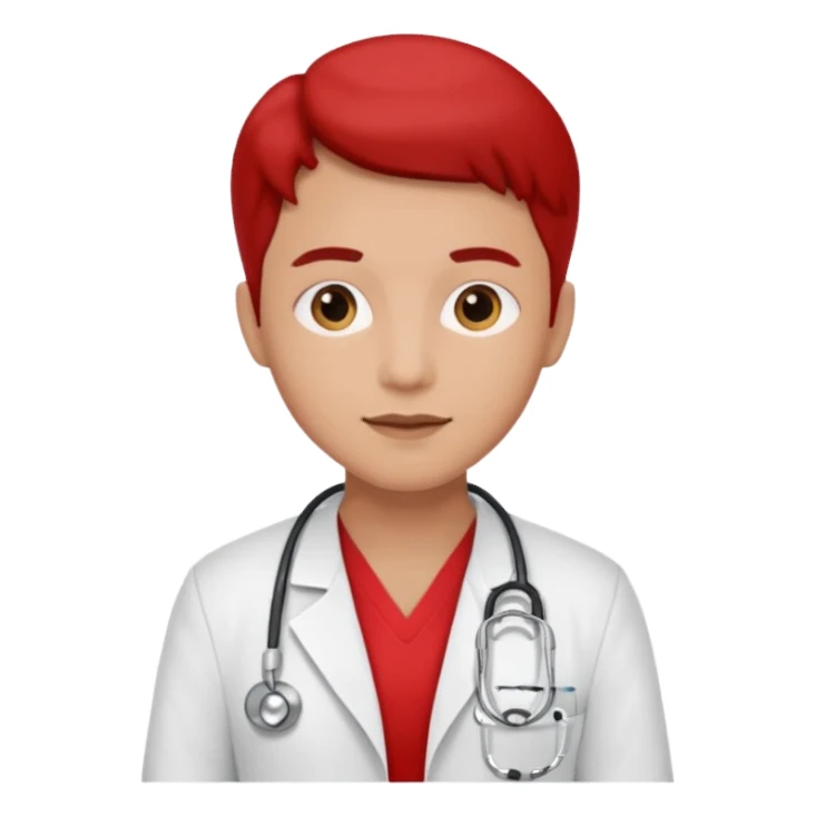 doctor with red uniform sticker