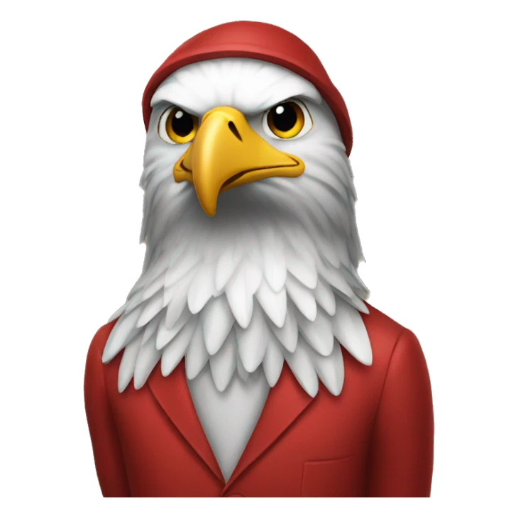 Eagle wearing a red suit  sticker