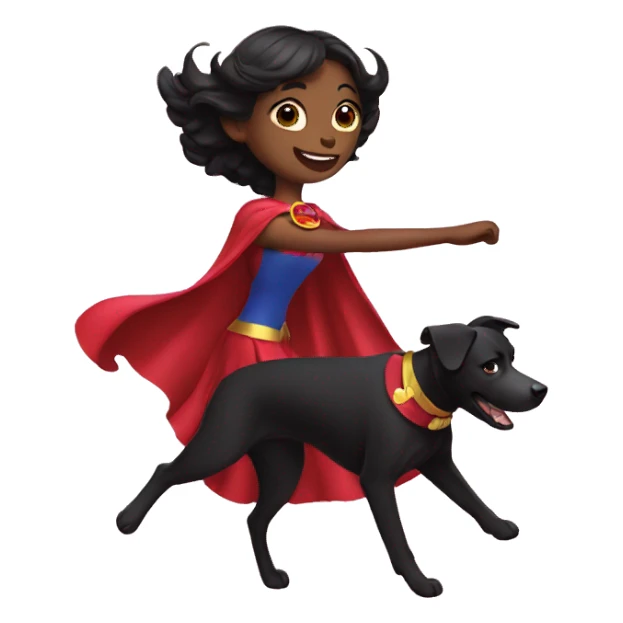 super girl black dog dancing sticker