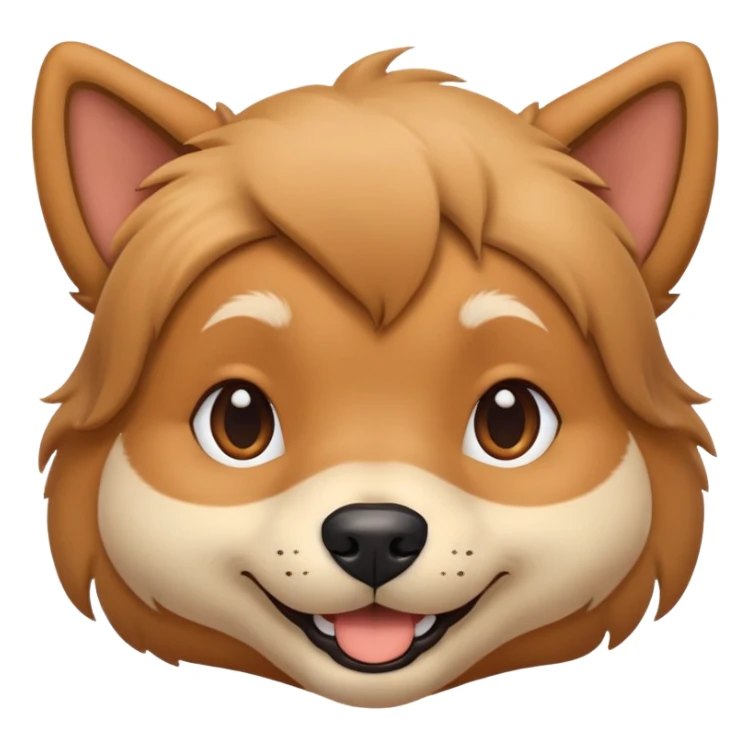 human-dog hybrid face, cheerful expression sticker