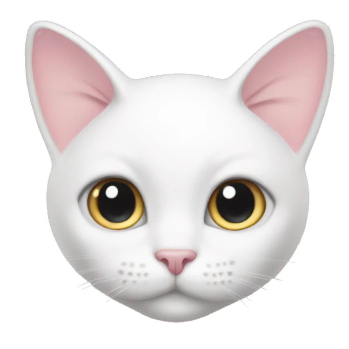 White cat face with light pink bows on ears sticker
