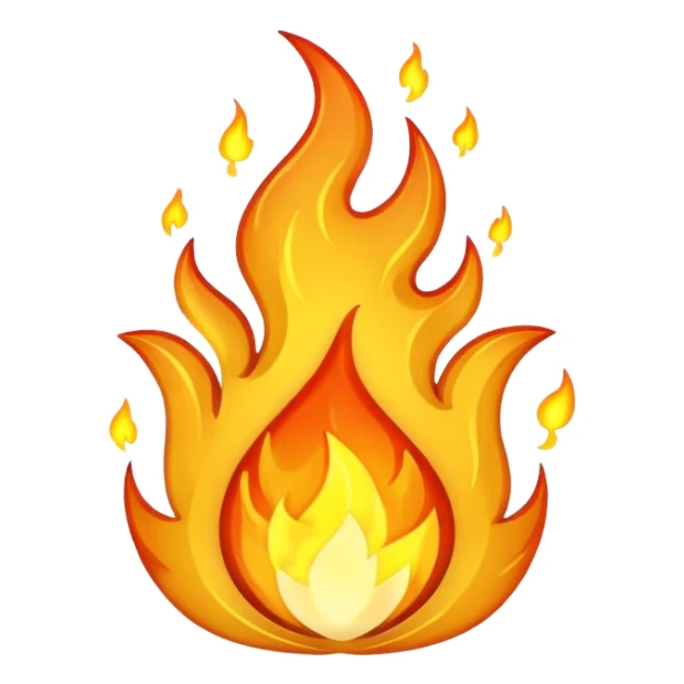 gold fire flame sticker
