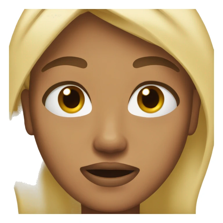 panic face brown skin blond  sticker