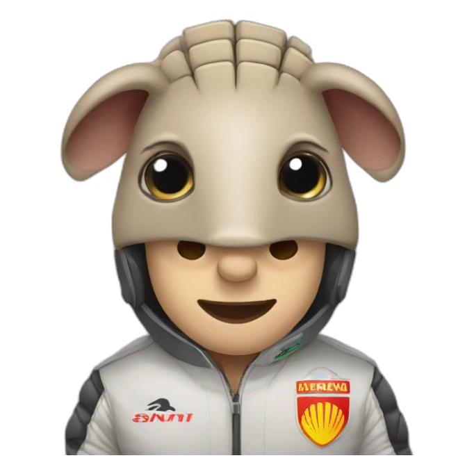 Formula 1 con un armadillo sticker
