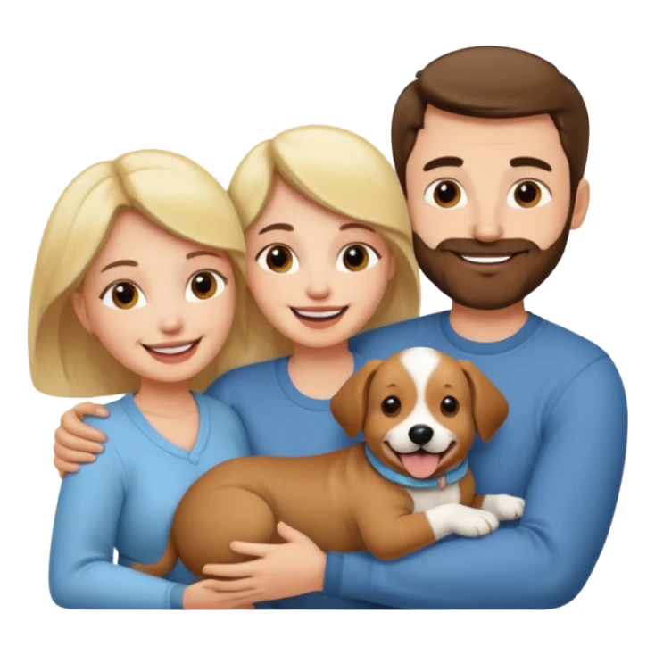 Maman papa avec son bébé chien sticker