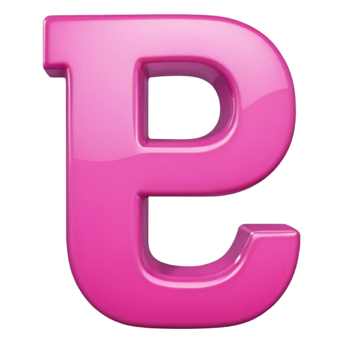 mix color pinks 3d letter p sticker