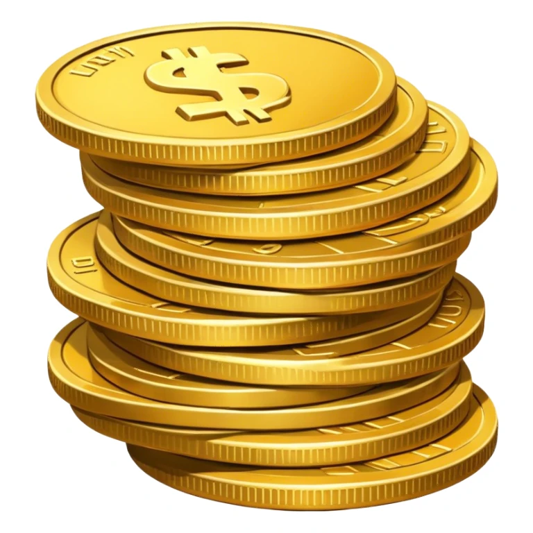 stack of coins behind the house sticker