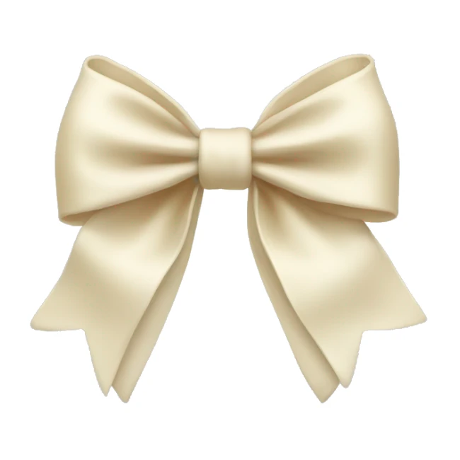 Cream bow sticker