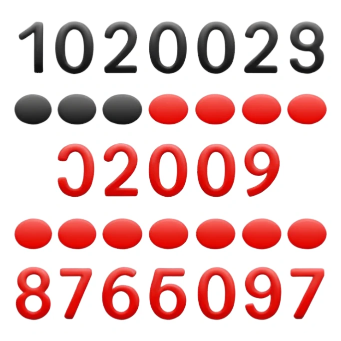 Black-red numbers sticker