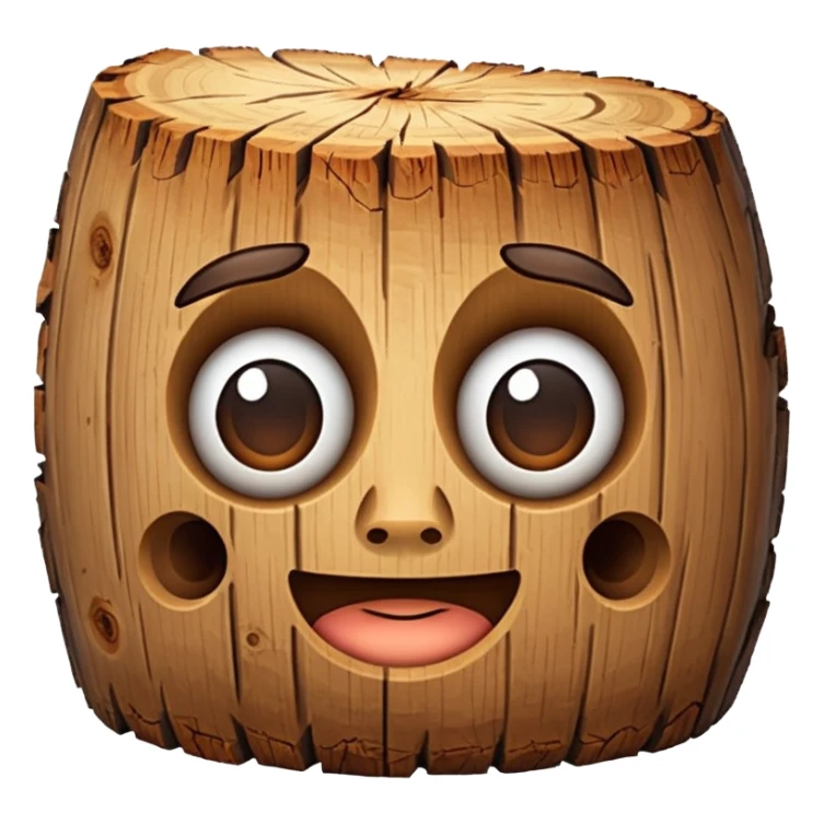 A 🪵 with a face  sticker