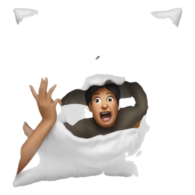 Woman screaming into pillow sticker