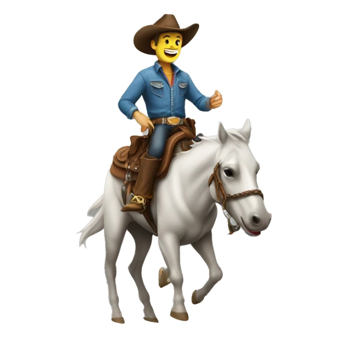 cowboy on shark sticker