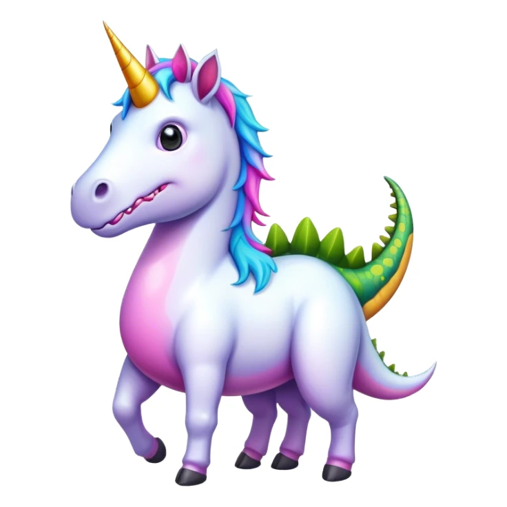 Unicorn with a dinosaur hanging out sticker